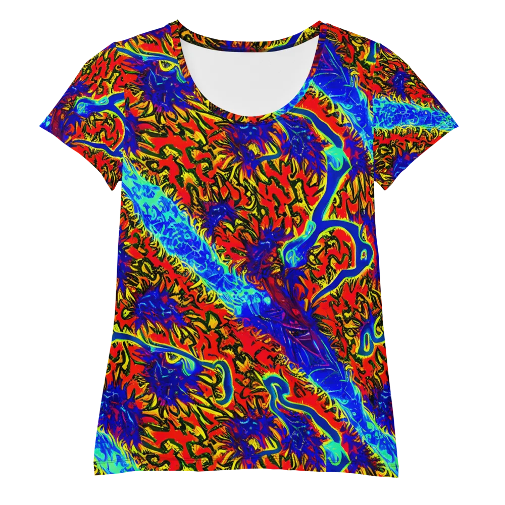 Electric Petalstorm on Women's Athletic T-Shirt — Front