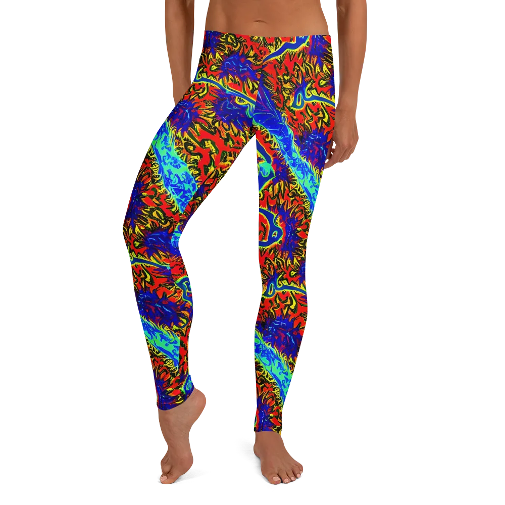 Electric Petalstorm on Leggings — Front
