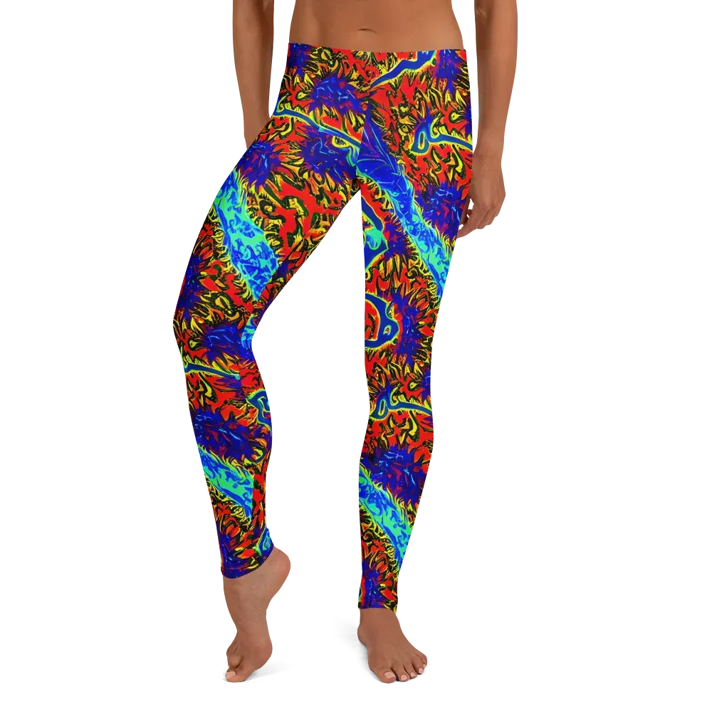 Electric Petalstorm on Leggings — Front