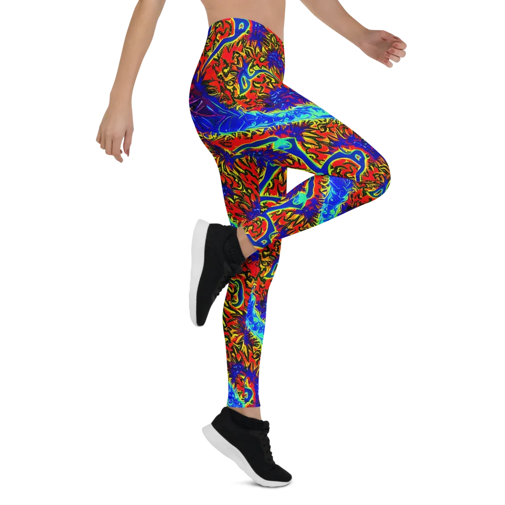 Electric Petalstorm on Leggings — Right