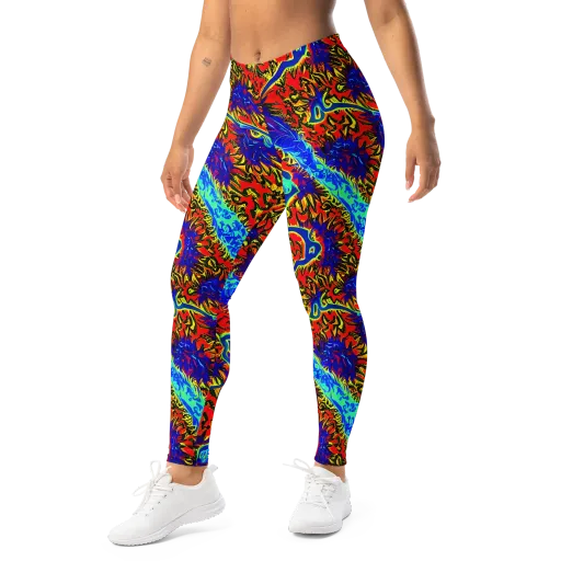 Electric Petalstorm on a Leggings