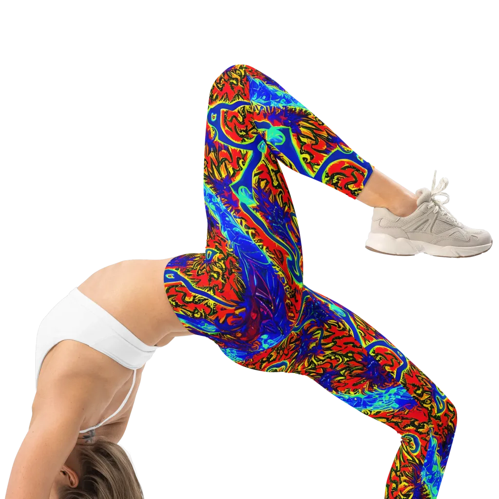 Electric Petalstorm on Leggings — Right