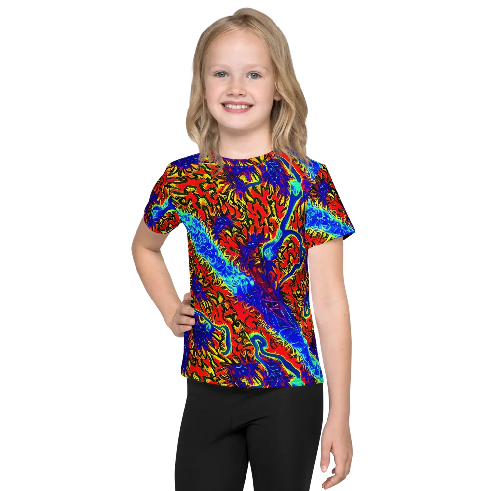 Electric Petalstorm on Kids Crew Neck T-Shirt — Front