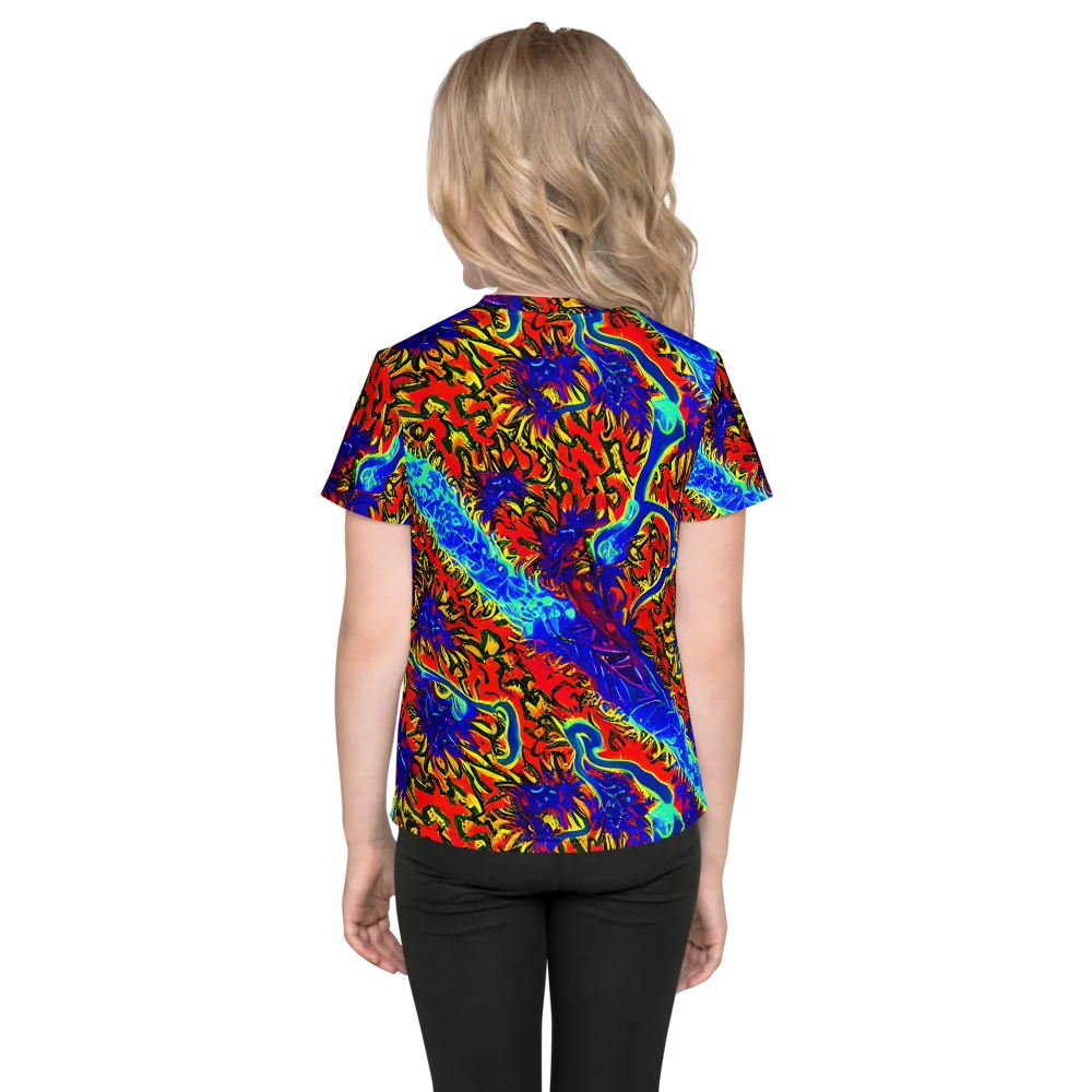 Electric Petalstorm on Kids Crew Neck T-Shirt — Back