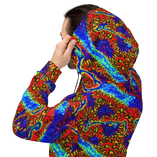 Electric Petalstorm on a Hoodie
