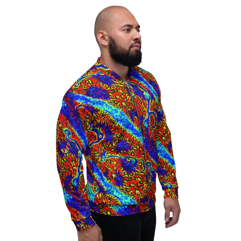 Electric Petalstorm on Bomber Jacket — Right