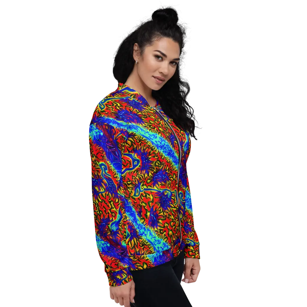Electric Petalstorm on Bomber Jacket — Right