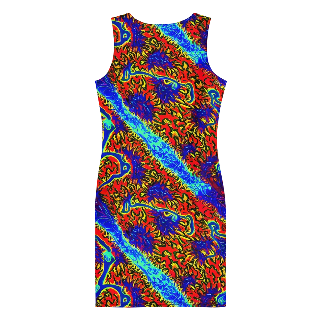 Electric Petalstorm on Bodycon Dress — Back
