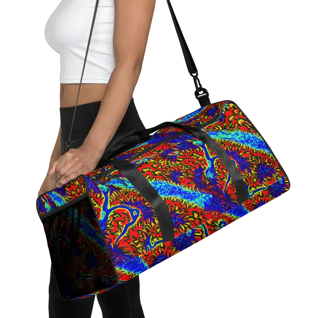 Electric Petalstorm on Duffle Bag — Front