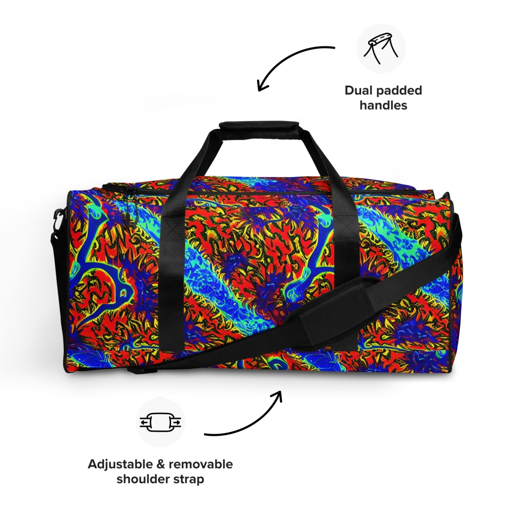 Electric Petalstorm on Duffle Bag — Front
