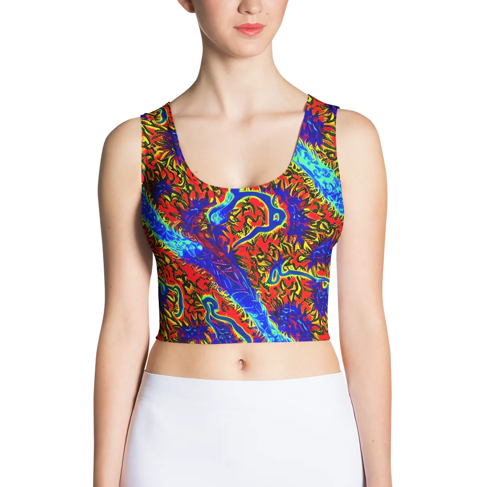 Electric Petalstorm on Crop Top — Front