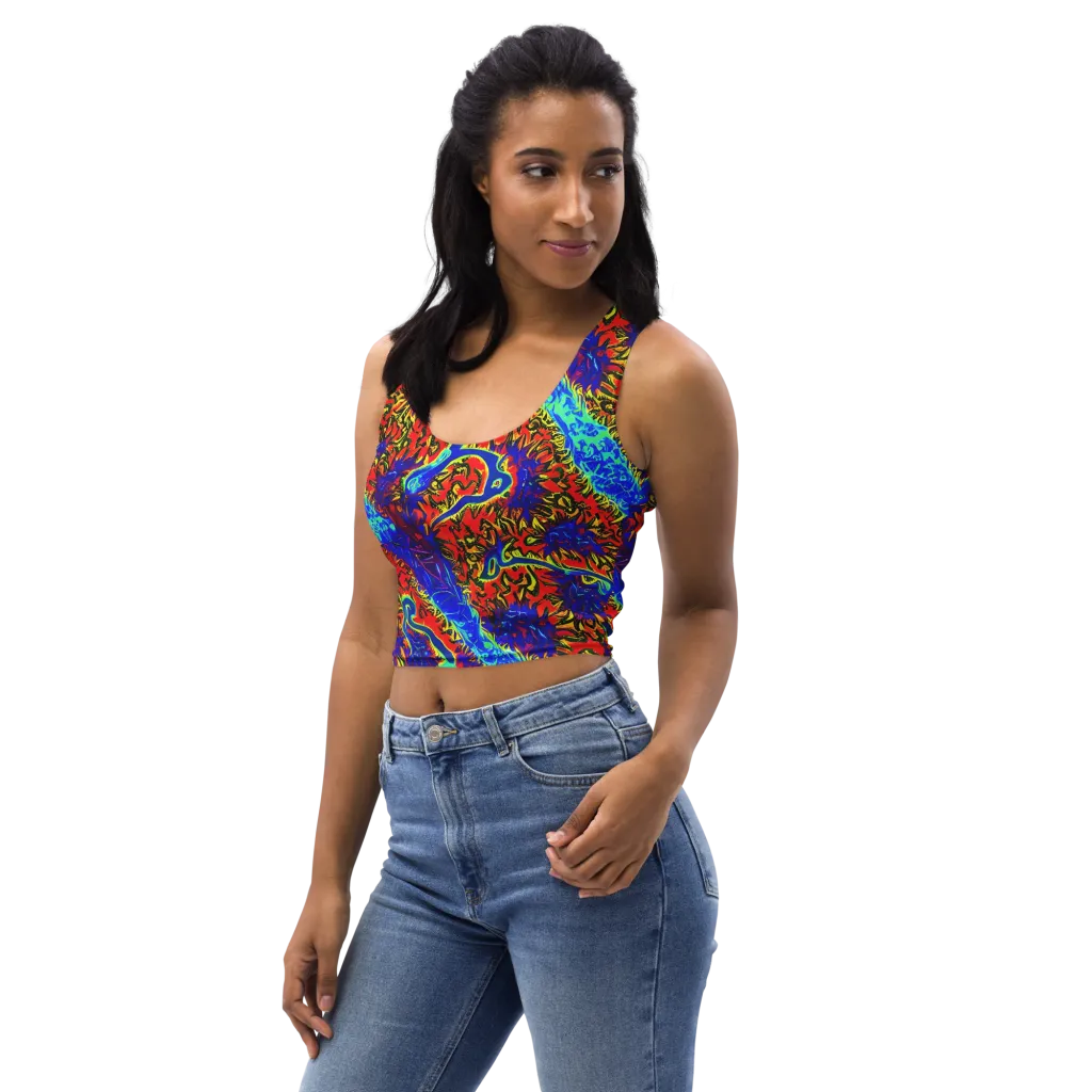 Electric Petalstorm on Crop Top — Left Front
