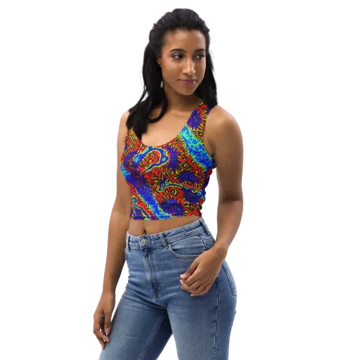 Electric Petalstorm on a Crop Top
