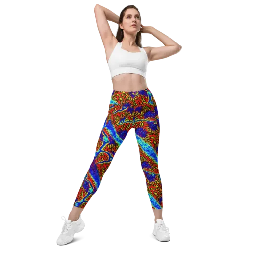 Electric Petalstorm on a Leggings with Pockets