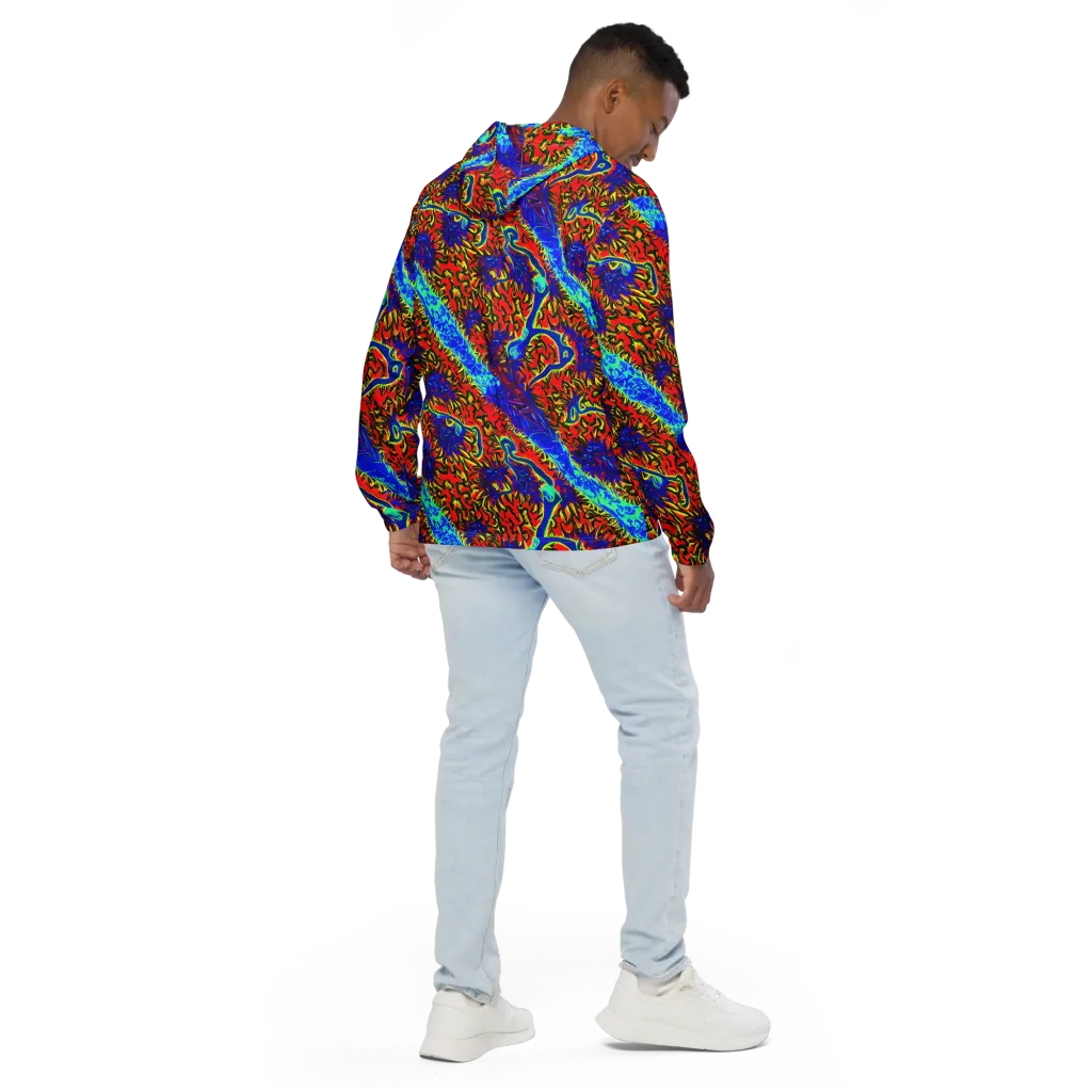 Electric Petalstorm on Men's Windbreaker — Back