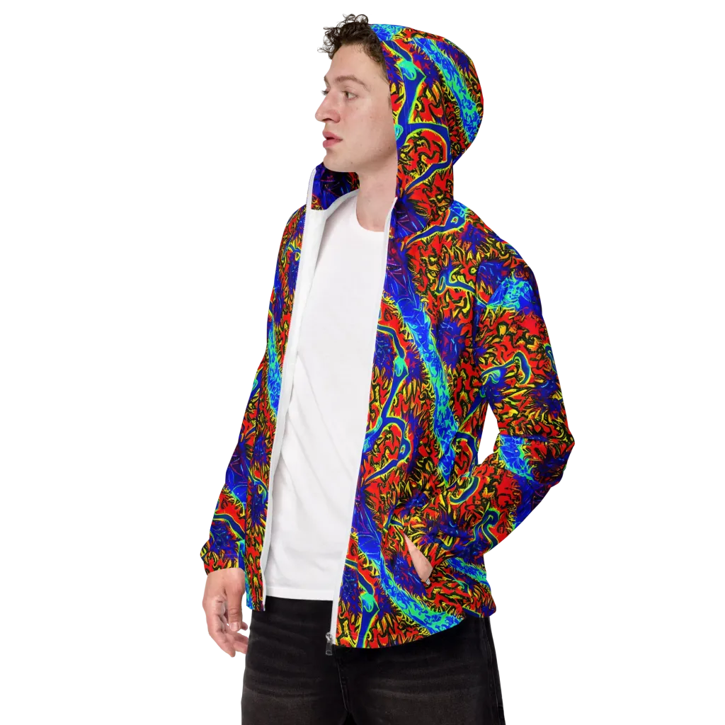 Electric Petalstorm on Men's Windbreaker — Left Front