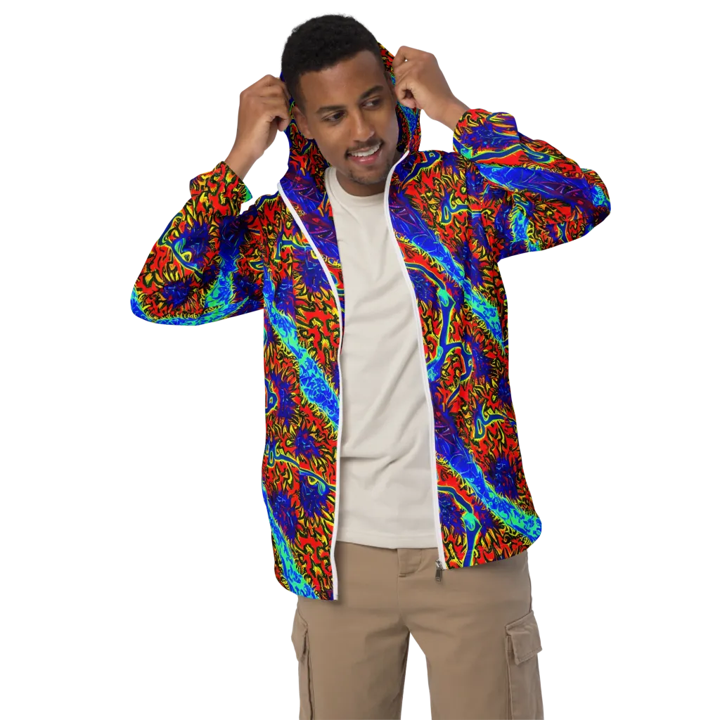 Electric Petalstorm on Men's Windbreaker — Front