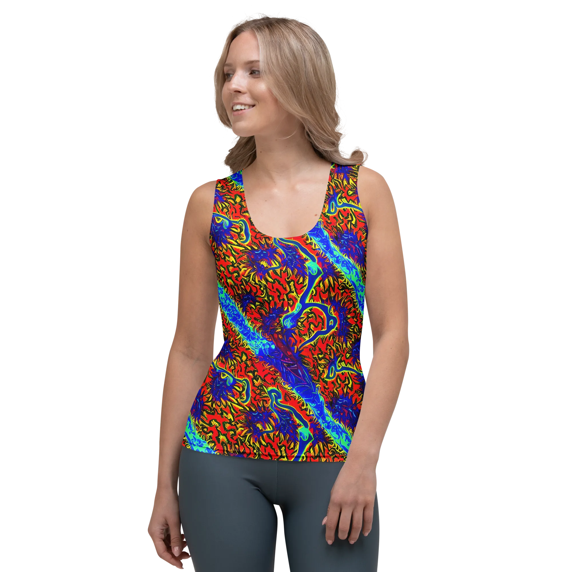 Electric Petalstorm on Women's Tank Top — Front