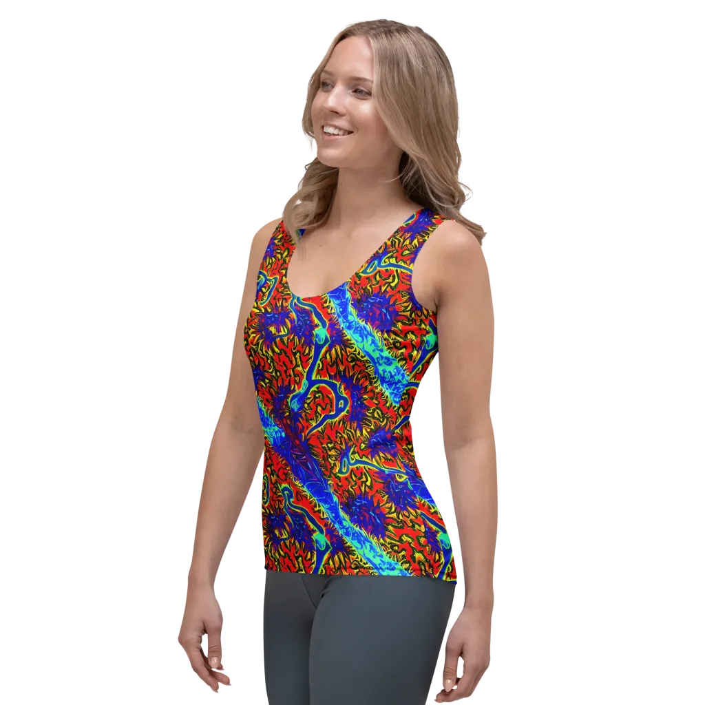 Electric Petalstorm on Women's Tank Top — Left Front