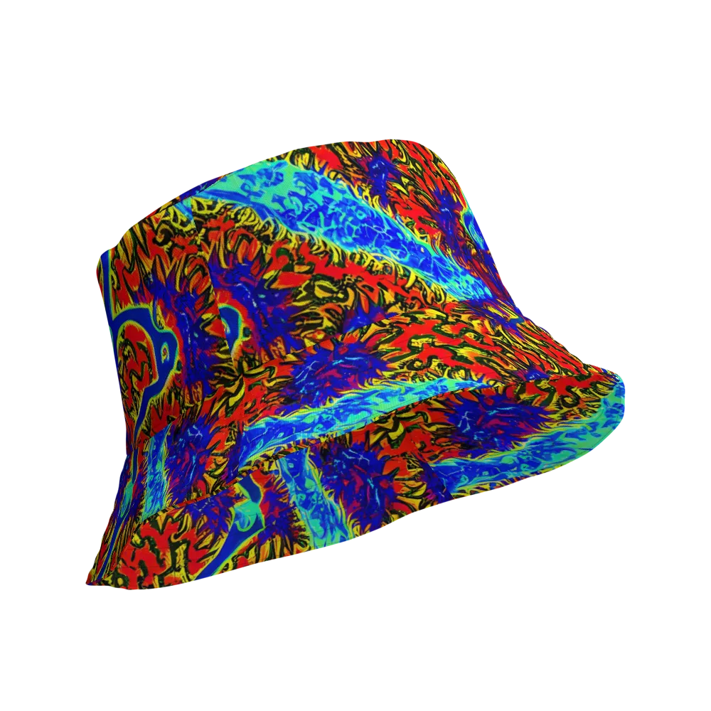 Electric Petalstorm on Reversible Bucket Hat — Product details Outside