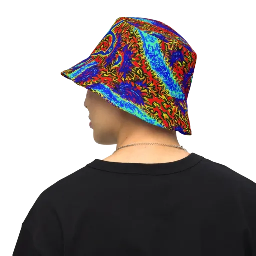 Electric Petalstorm on a Reversible Bucket Hat