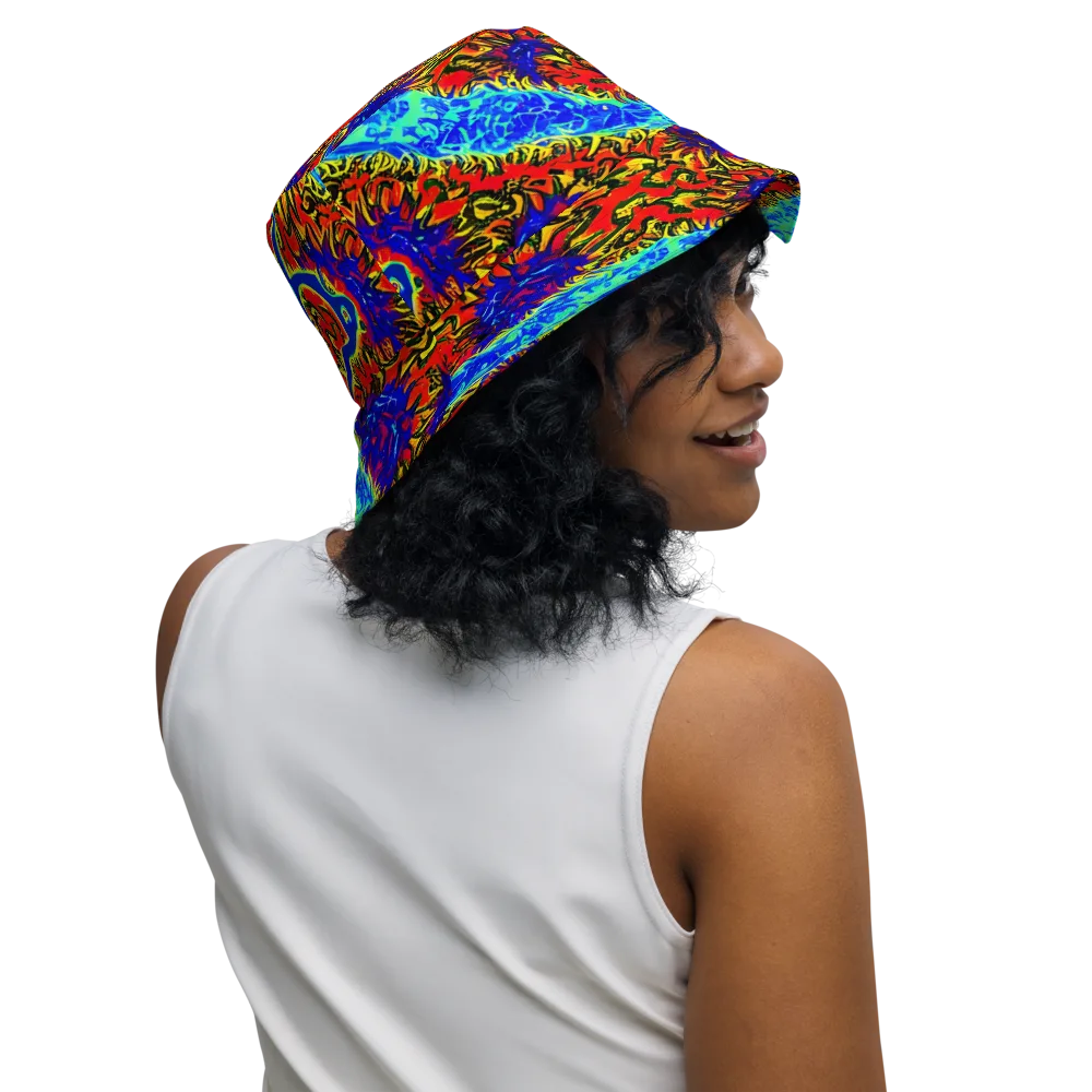 Electric Petalstorm on Reversible Bucket Hat — Right Outside