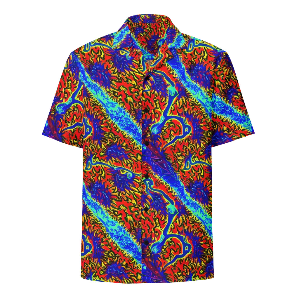 Electric Petalstorm on Button Shirt — Front
