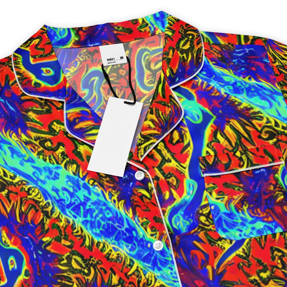 Electric Petalstorm on Women's Short Sleeve Pajama Top — Product details