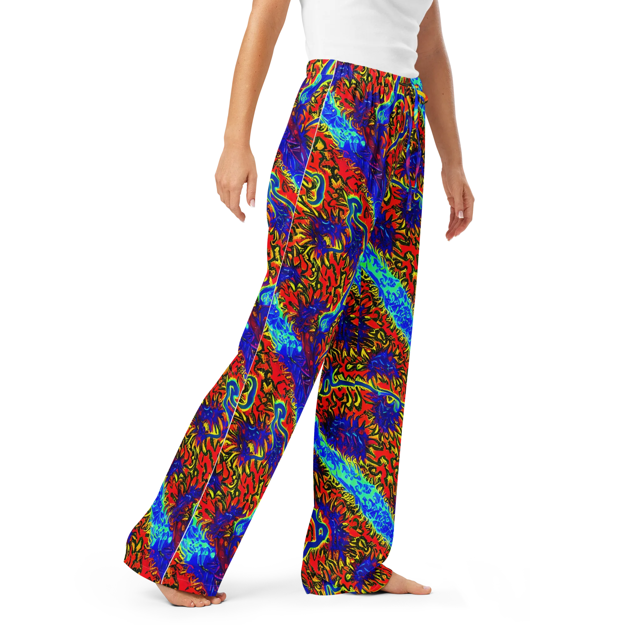 Electric Petalstorm on Women's Pajama Pants — Right Front