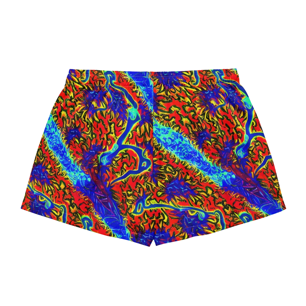 Electric Petalstorm on Women's Pajama Shorts — Back