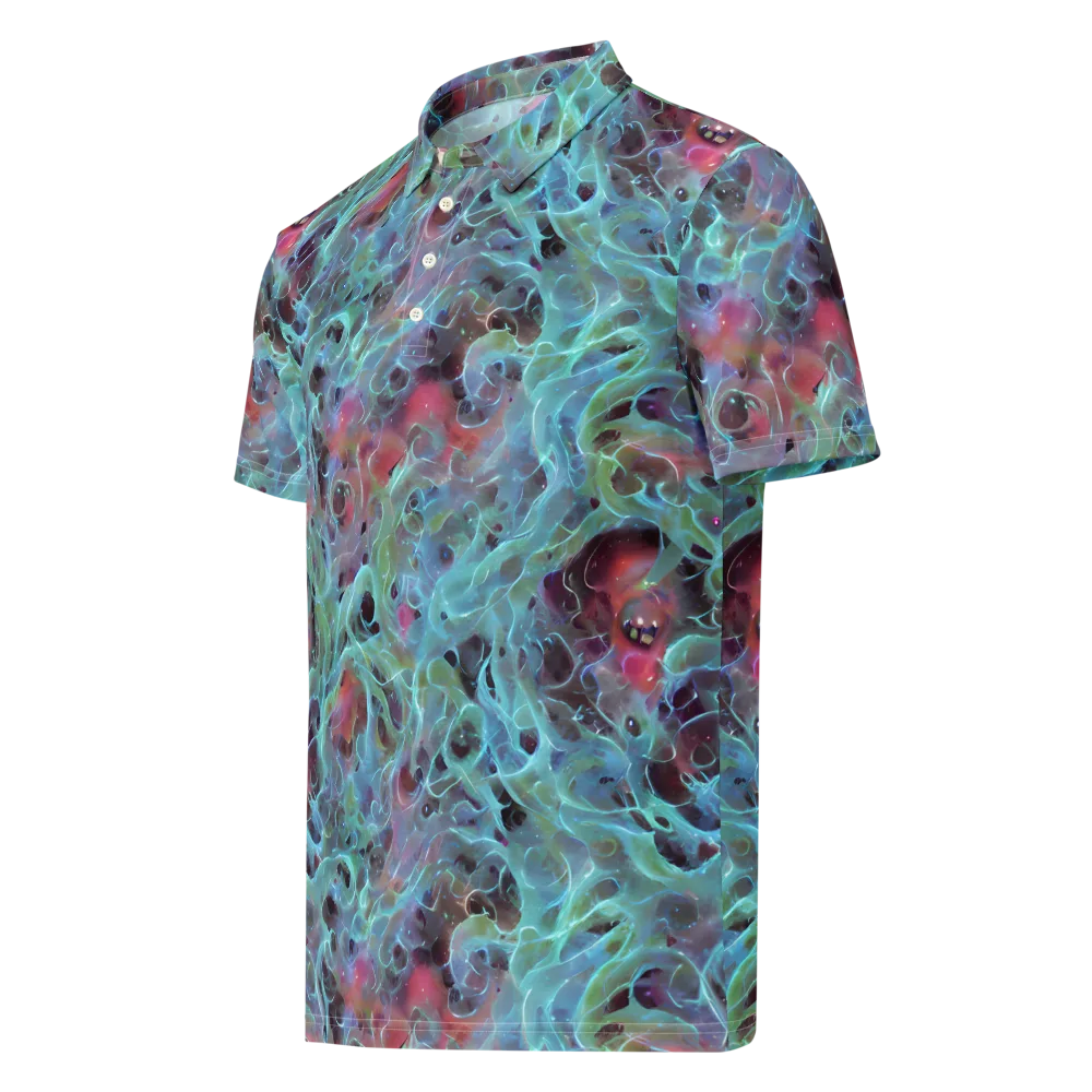 Cosmic Tide on Men's Slim Fit Polo Shirt — Left Front