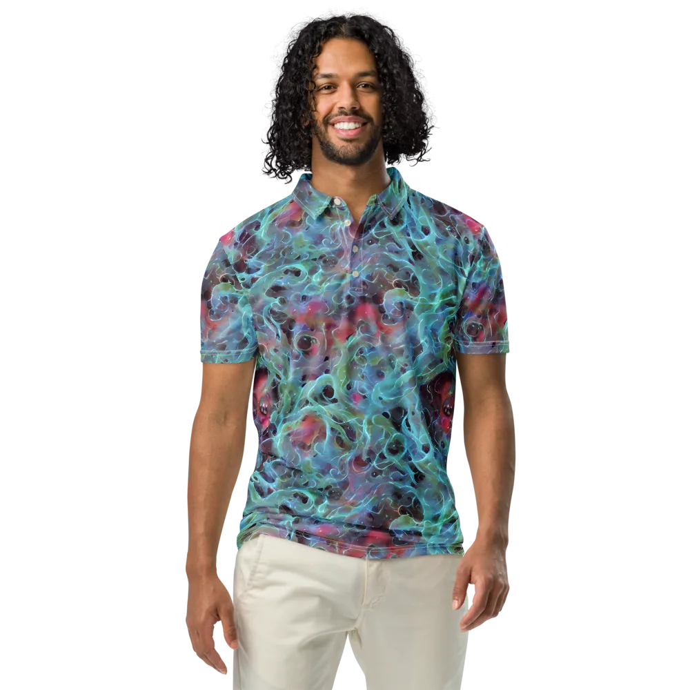 Cosmic Tide on Men's Slim Fit Polo Shirt — Front