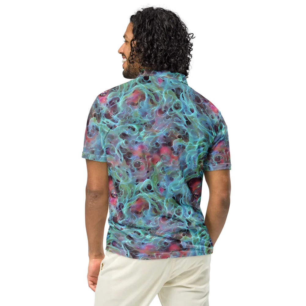 Cosmic Tide on Men's Slim Fit Polo Shirt — Back