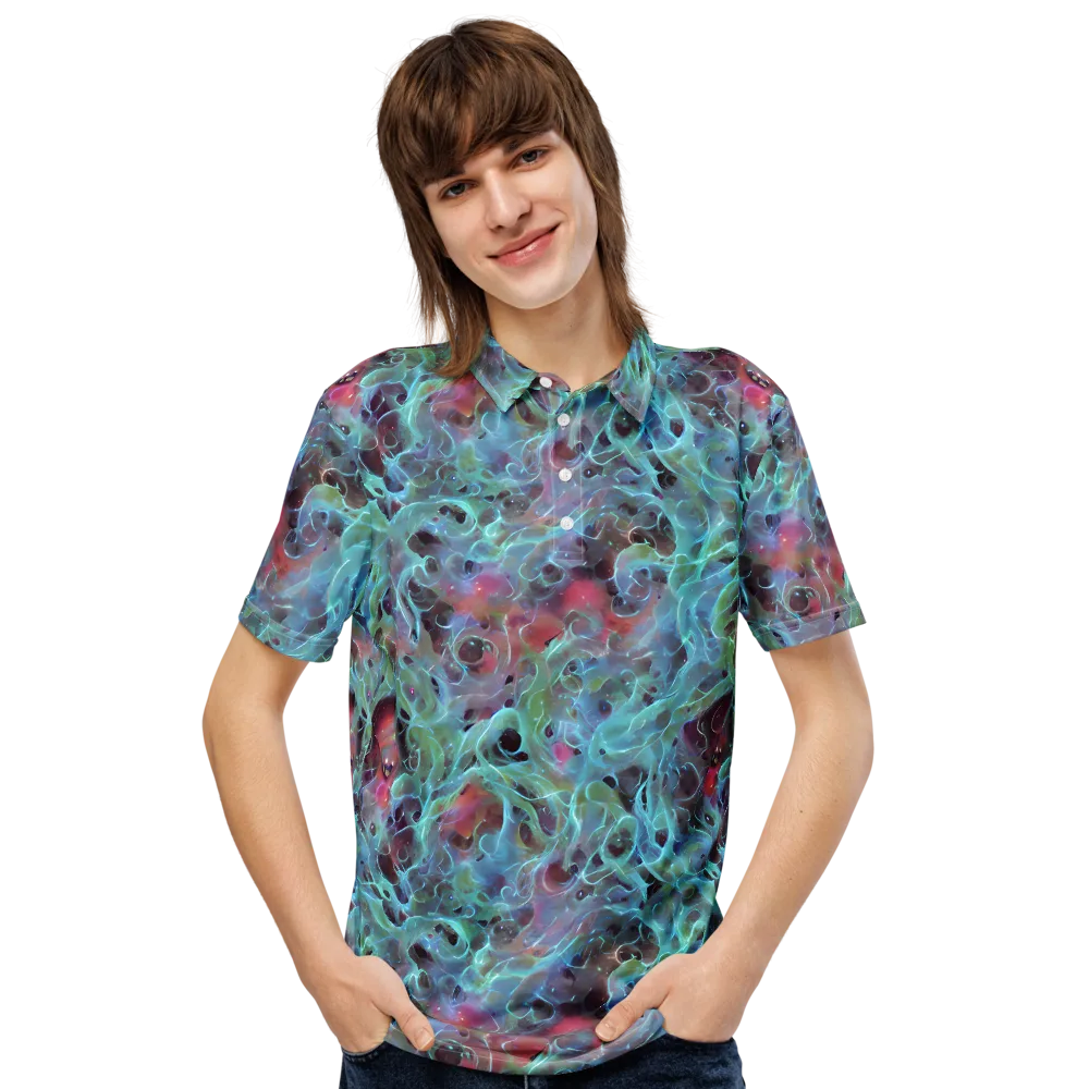 Cosmic Tide on Men's Slim Fit Polo Shirt — Front