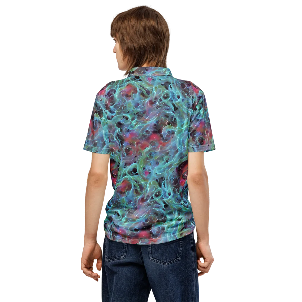 Cosmic Tide on Men's Slim Fit Polo Shirt — Back