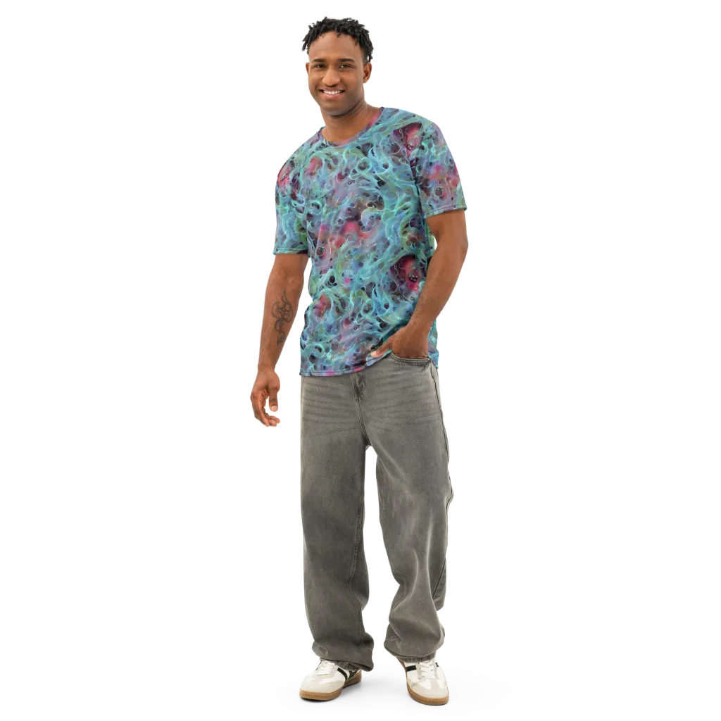 Cosmic Tide on Men's Cotton Crew Neck T-Shirt — Front