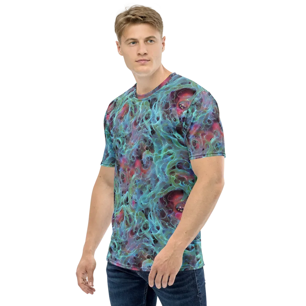 Cosmic Tide on Men's Crew Neck T-Shirt — Left