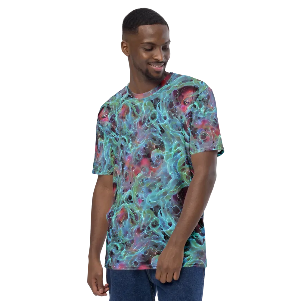 Cosmic Tide on Men's Crew Neck T-Shirt — Left