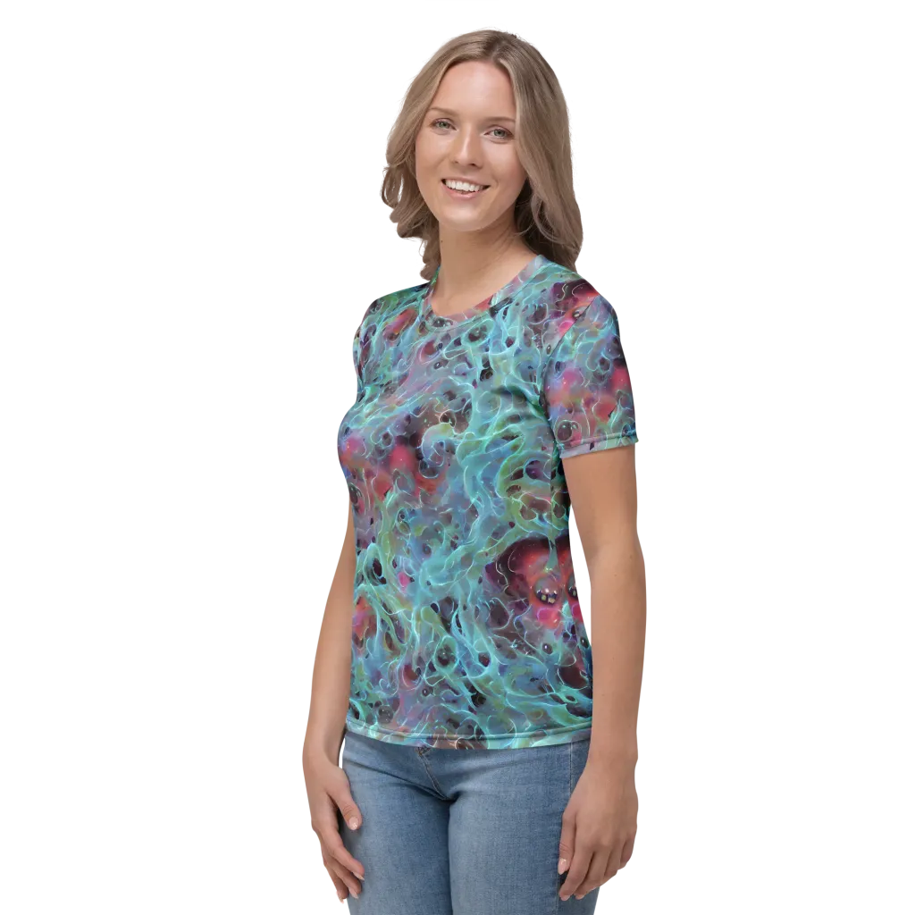 Cosmic Tide on Women's Crew Neck T-Shirt — Left