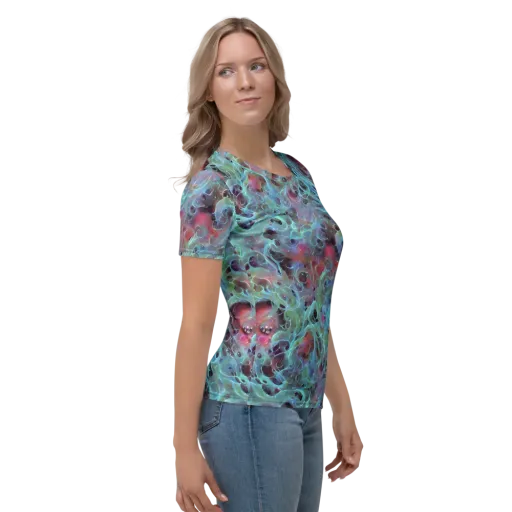 Cosmic Tide on a Women's Crew Neck T-Shirt