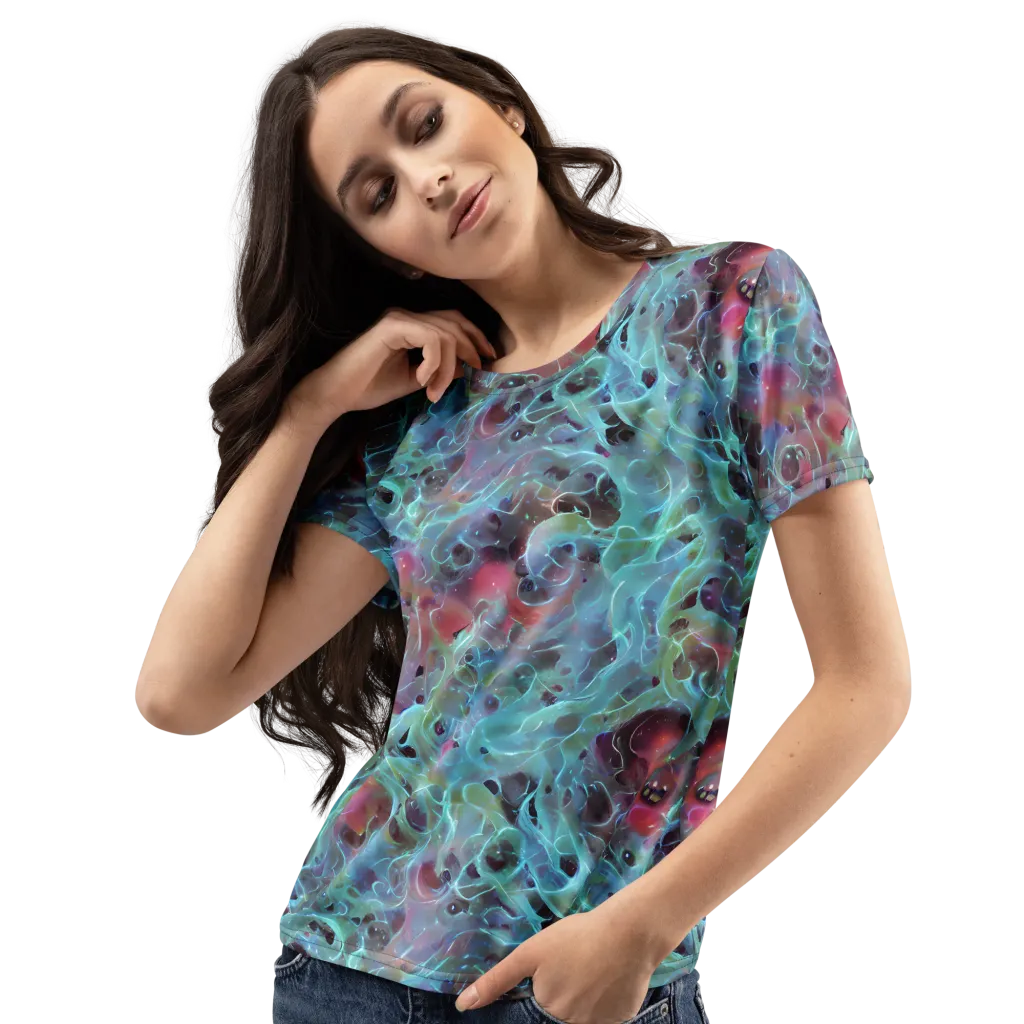 Cosmic Tide on Women's Crew Neck T-Shirt — Left Front