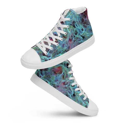 Cosmic Tide on a Women's High Top Canvas Shoes