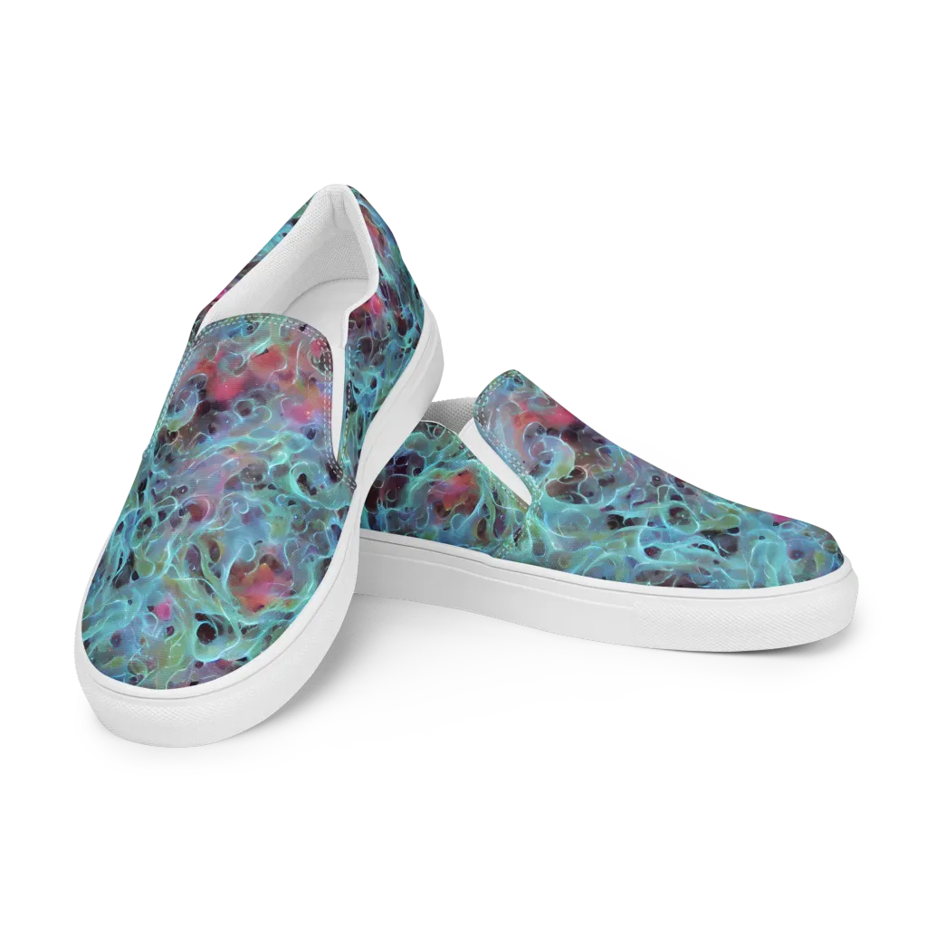 Cosmic Tide on Men's Slip-On Canvas Shoes — Left Front