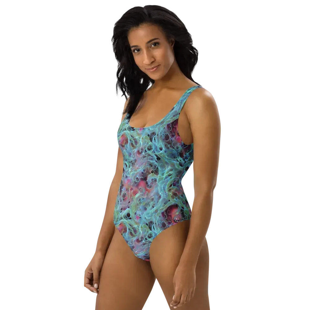 Cosmic Tide on One-Piece Swimsuit — Left