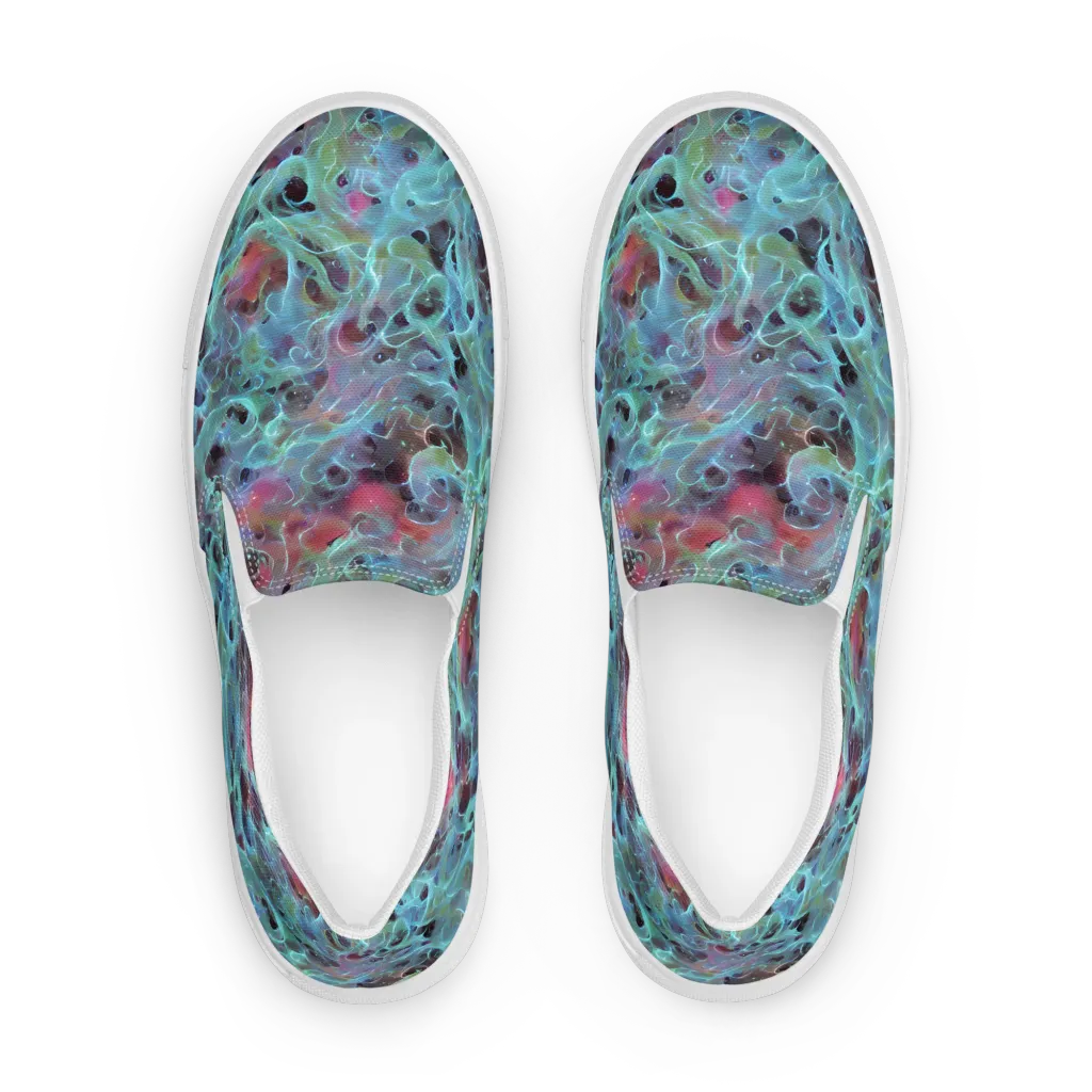 Cosmic Tide on Women's Slip-On Canvas Shoes — Front