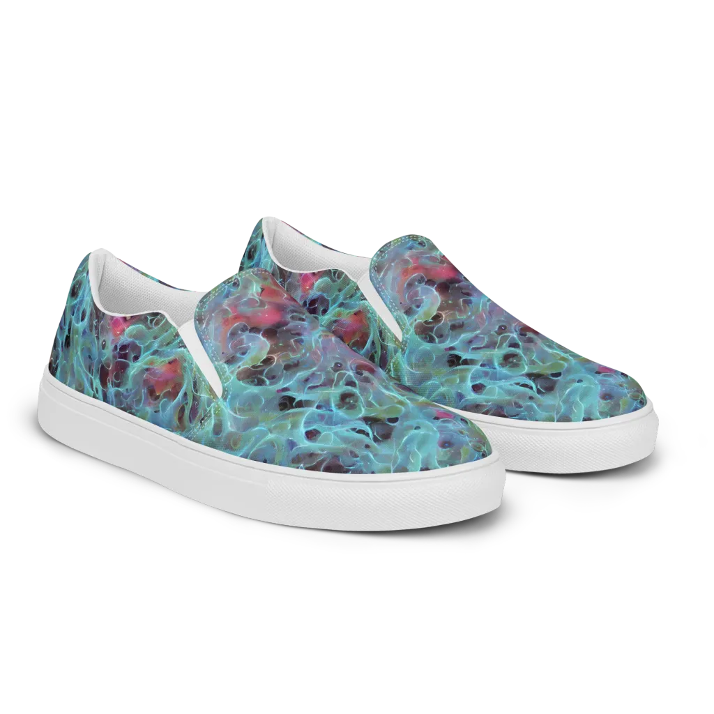 Cosmic Tide on Women's Slip-On Canvas Shoes — Right Front
