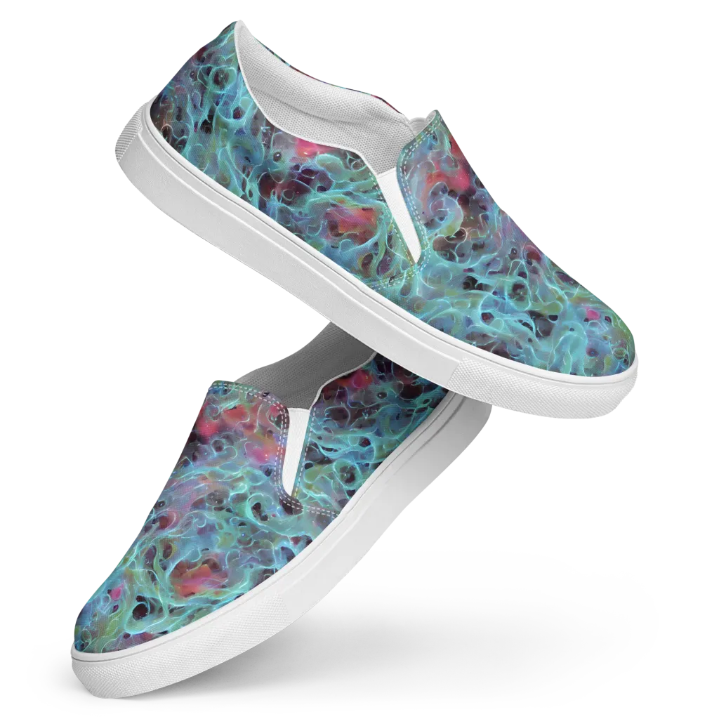 Cosmic Tide on Women's Slip-On Canvas Shoes — Front
