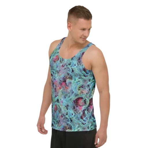 Cosmic Tide on a Men's Tank Top