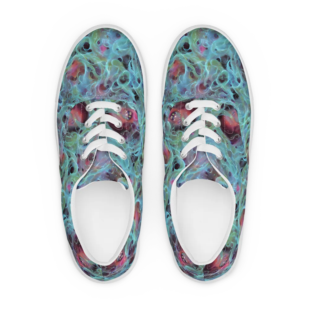 Cosmic Tide on Men's Lace-Up Canvas Shoes — Front