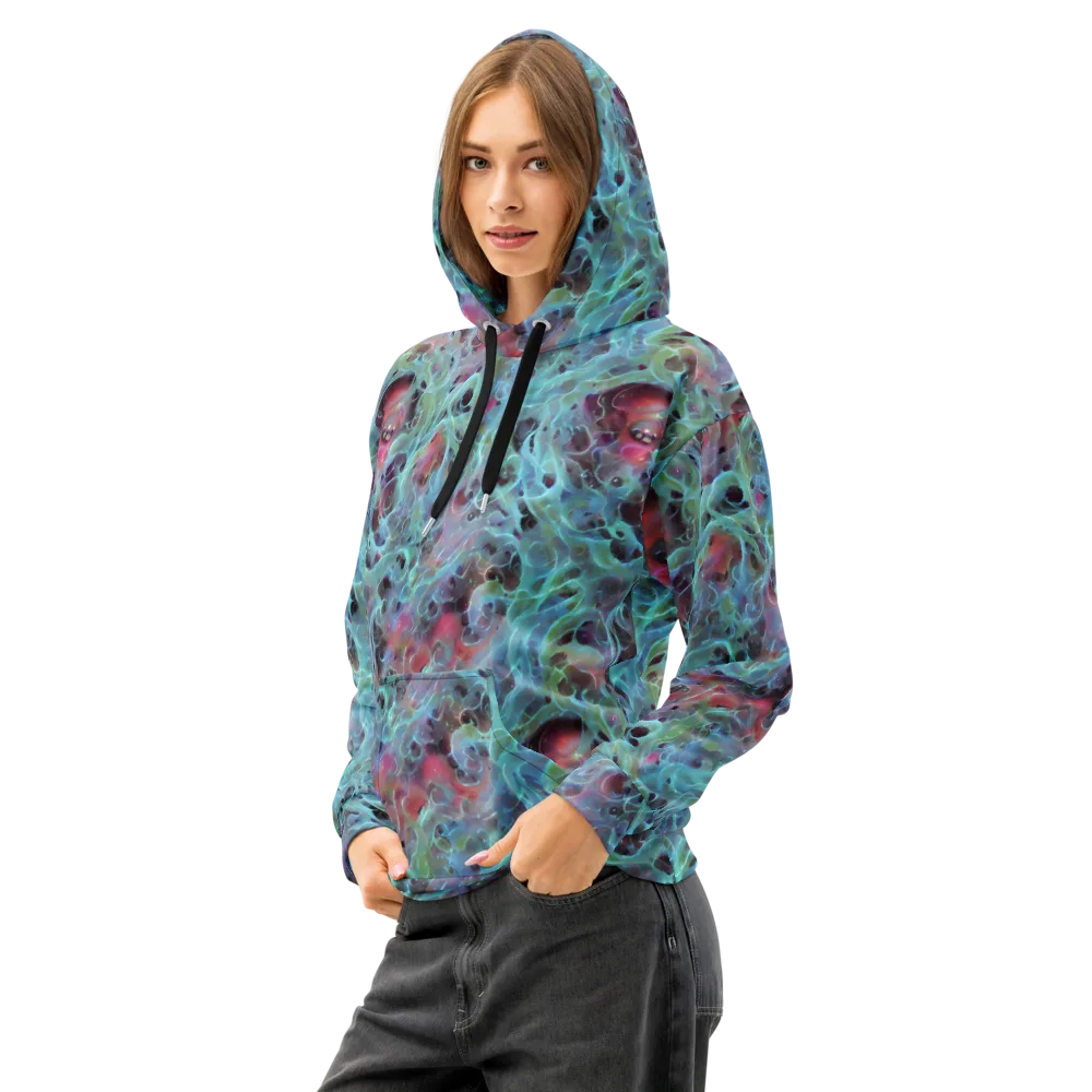 Cosmic Tide on Cotton Hoodie — Left Front